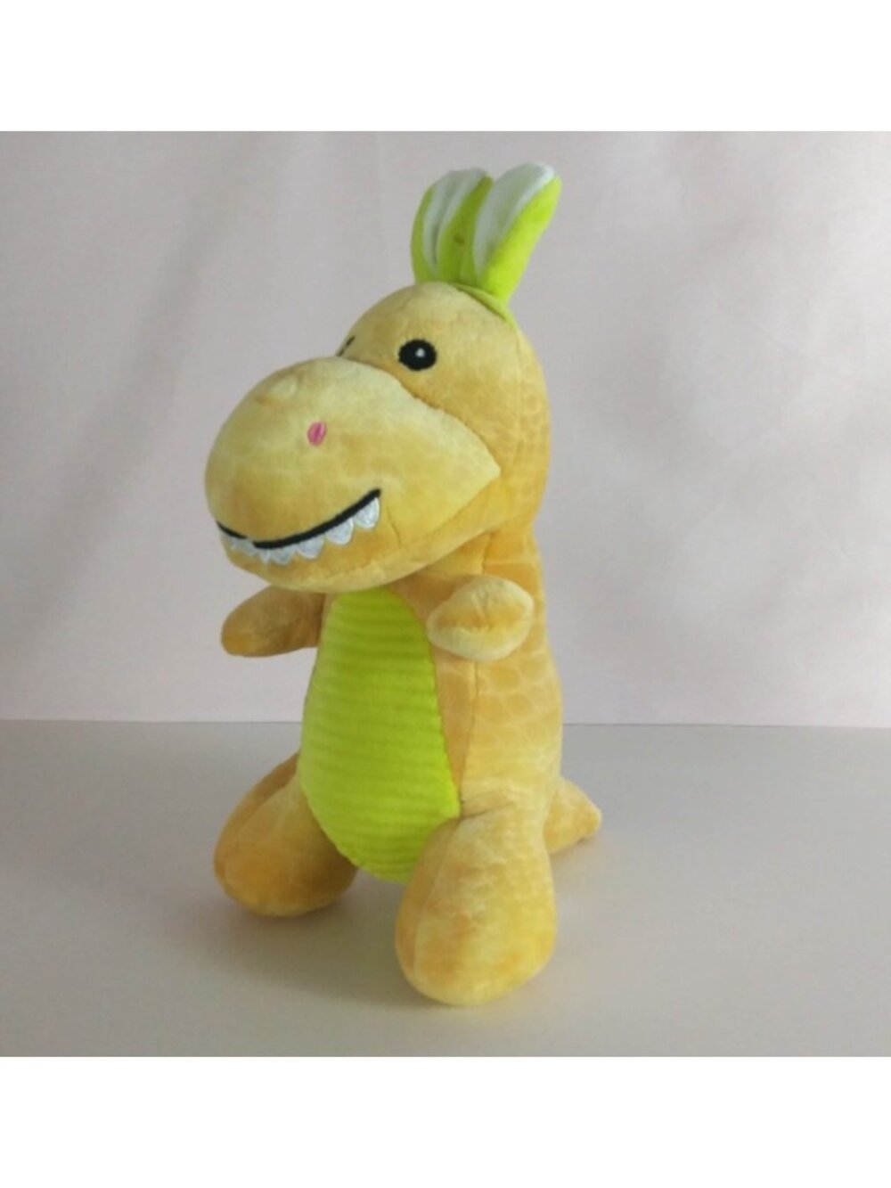 Way To Celebrate Easter Yellow Dinosaur Wearing Bunny Ears 8" Plush